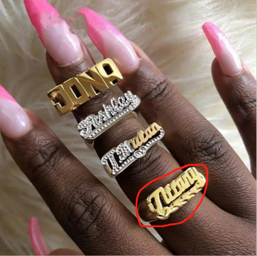 Ring Double Layer Custom Letter Jewelry