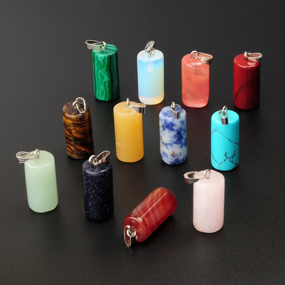 Heart Shaped Stone Pendant Charms Beads 10pcs Random Colors