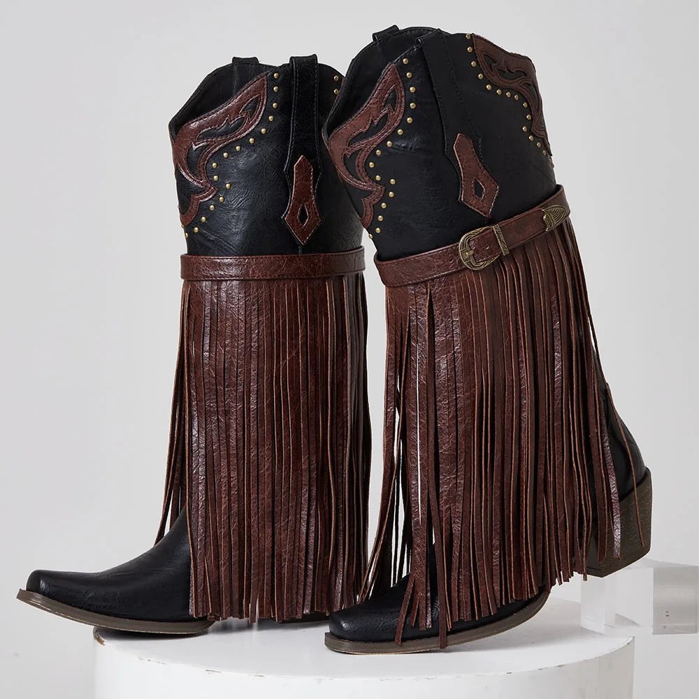 Women's Embroidered Western Boots Vintage
