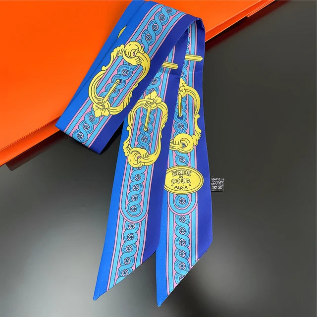 Scarf Skinny Plaid Silk Accessory