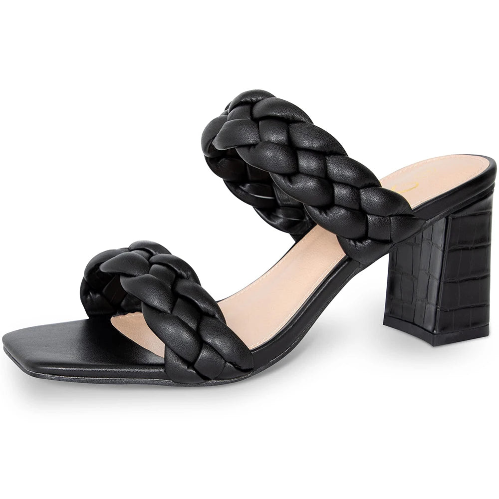 Sandals Women's Braided Heels Open Toe