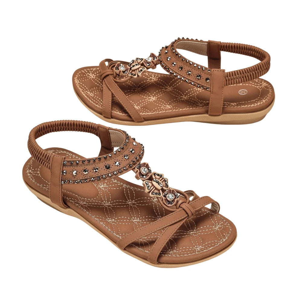 Women Flat Sandals Rhinestones