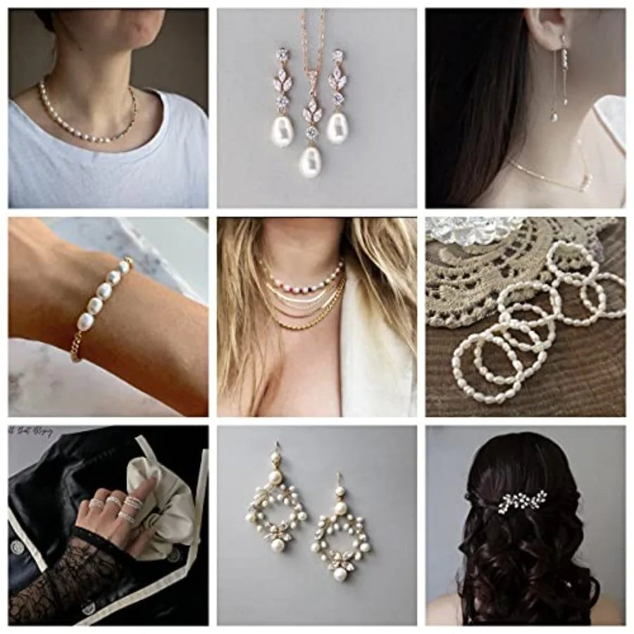 MDNG Freshwater Pearl Beads 100Pcs Oval With 0.7mm Holes