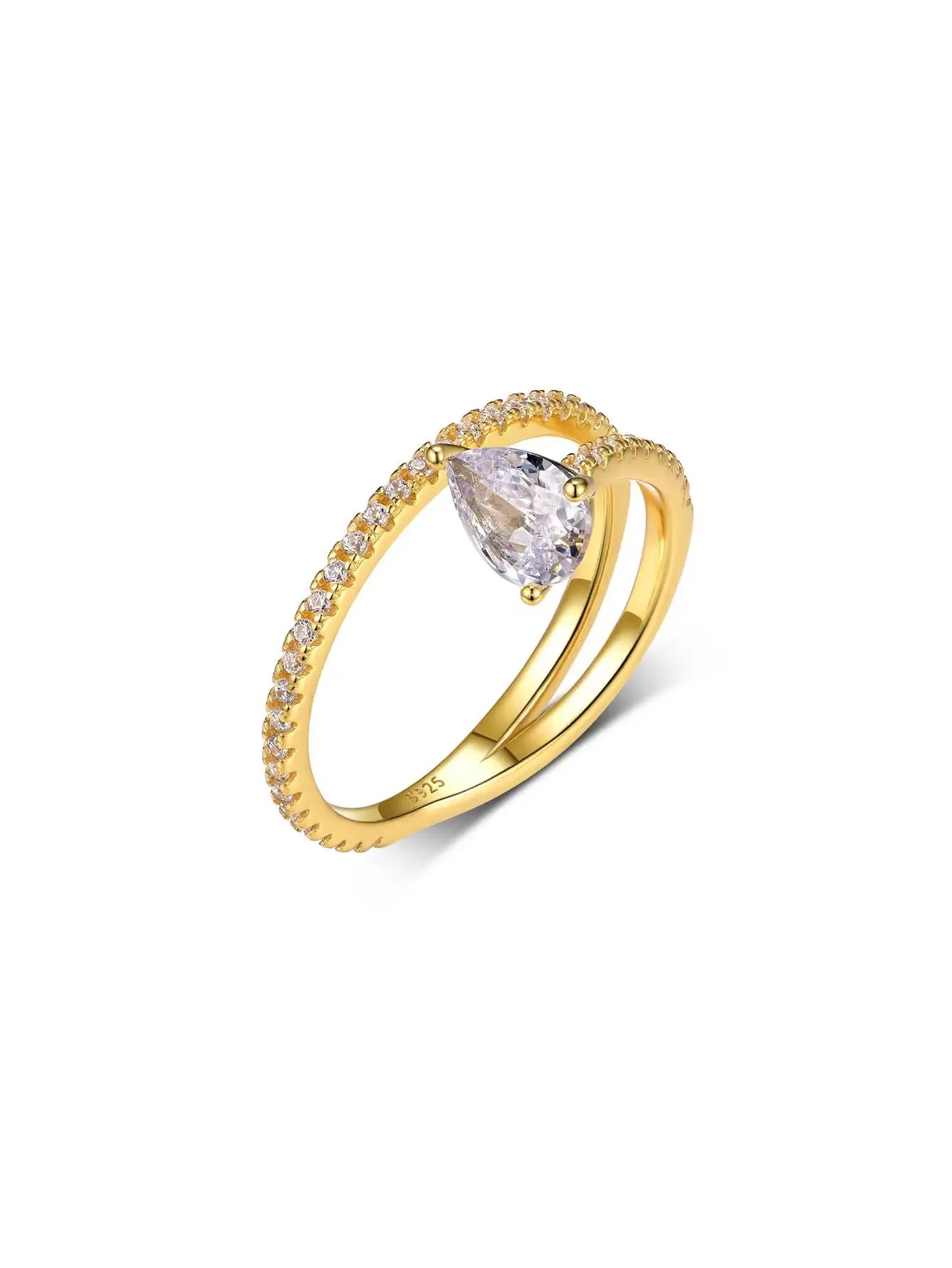 925 Silver Drop Shape 1.75CT Moissanite Ring