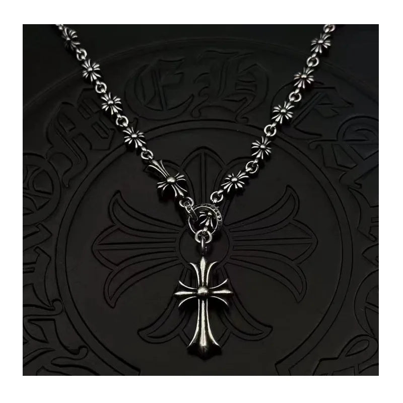 Cross Chain Necklace With Zircon