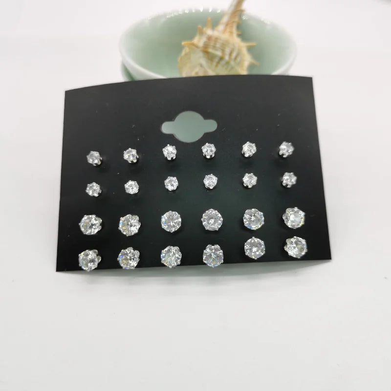 Earrings Stainless Steel Claw Set