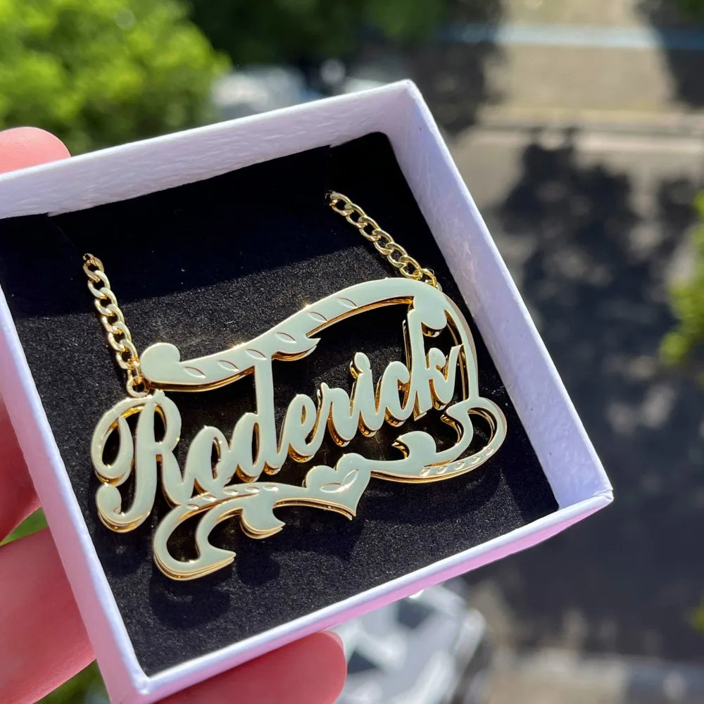 Pendant Letter Necklace Stainless Steel