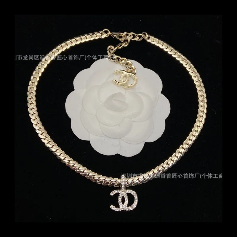 Necklace Classic Short Snake Chain Diamond Zircon
