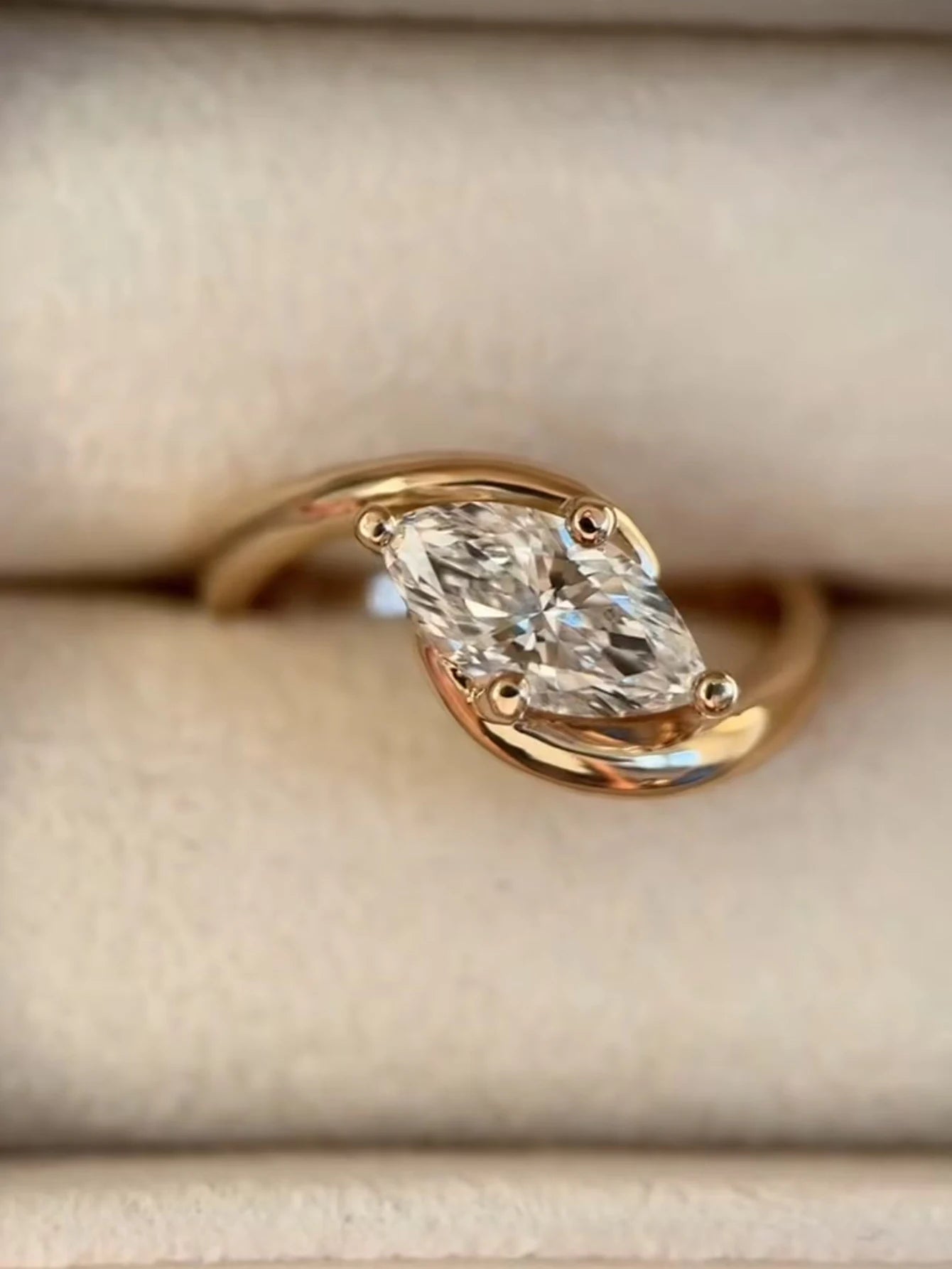 S925 Sterling Silver Moissanite Ring Marquise 1.5CT