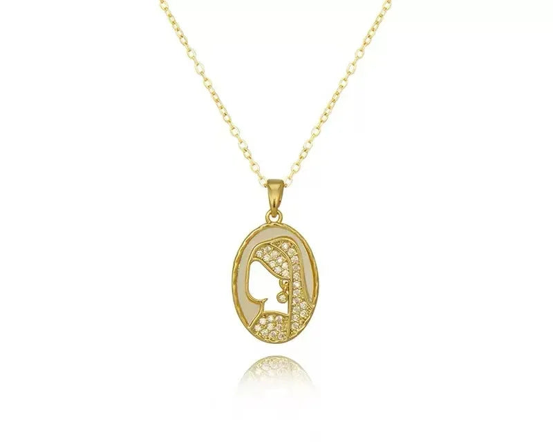 Titanium Steel Necklace With Pearl Accents For Women