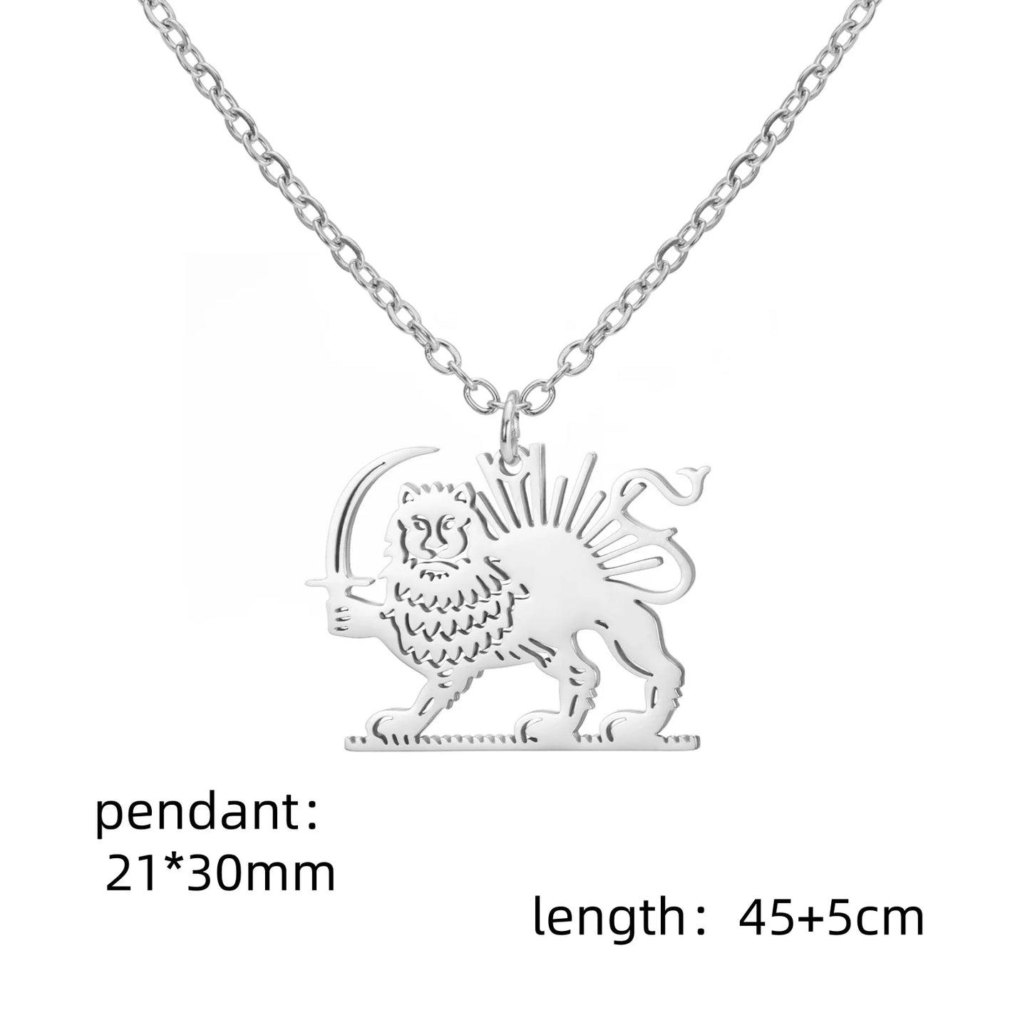 Necklace Persian Lion and Sun Necklace Pendant