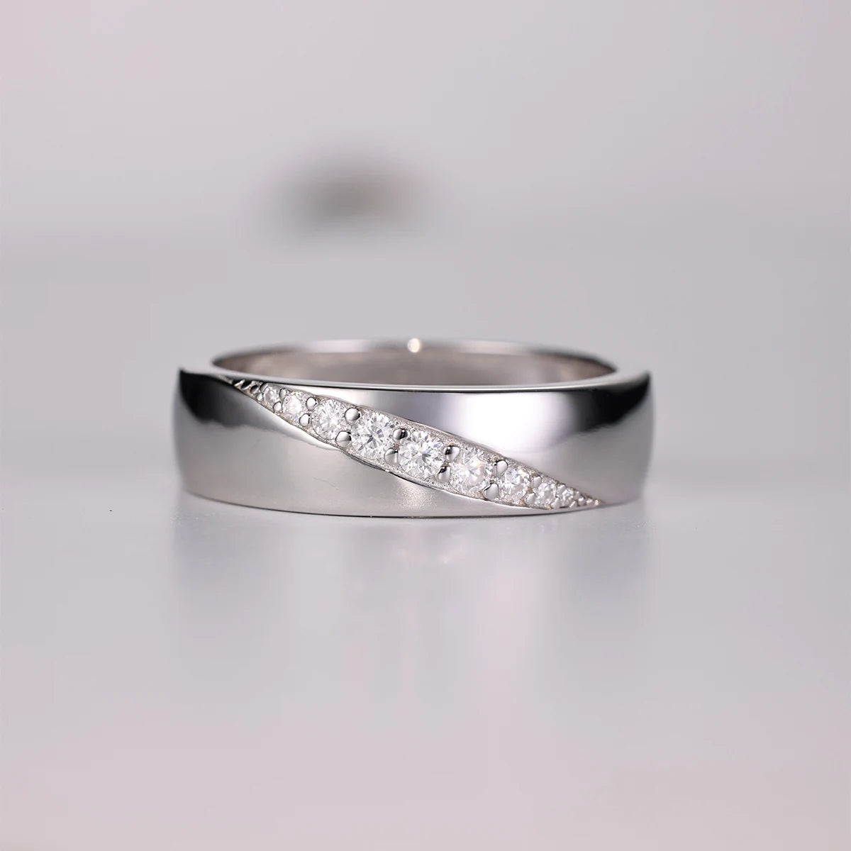 S925 Sterling Silver All Moissanite Ring Fine Jewelry