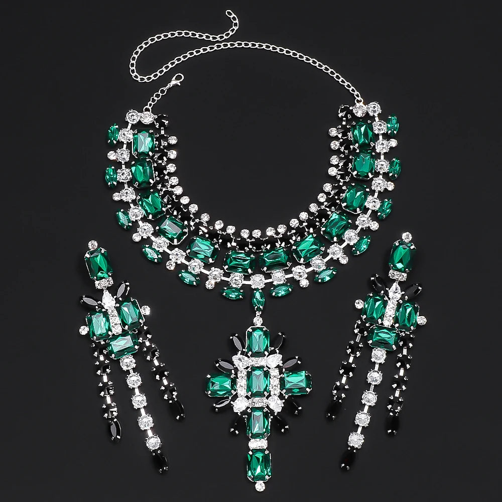 Necklace Rhinestone Cross Choker