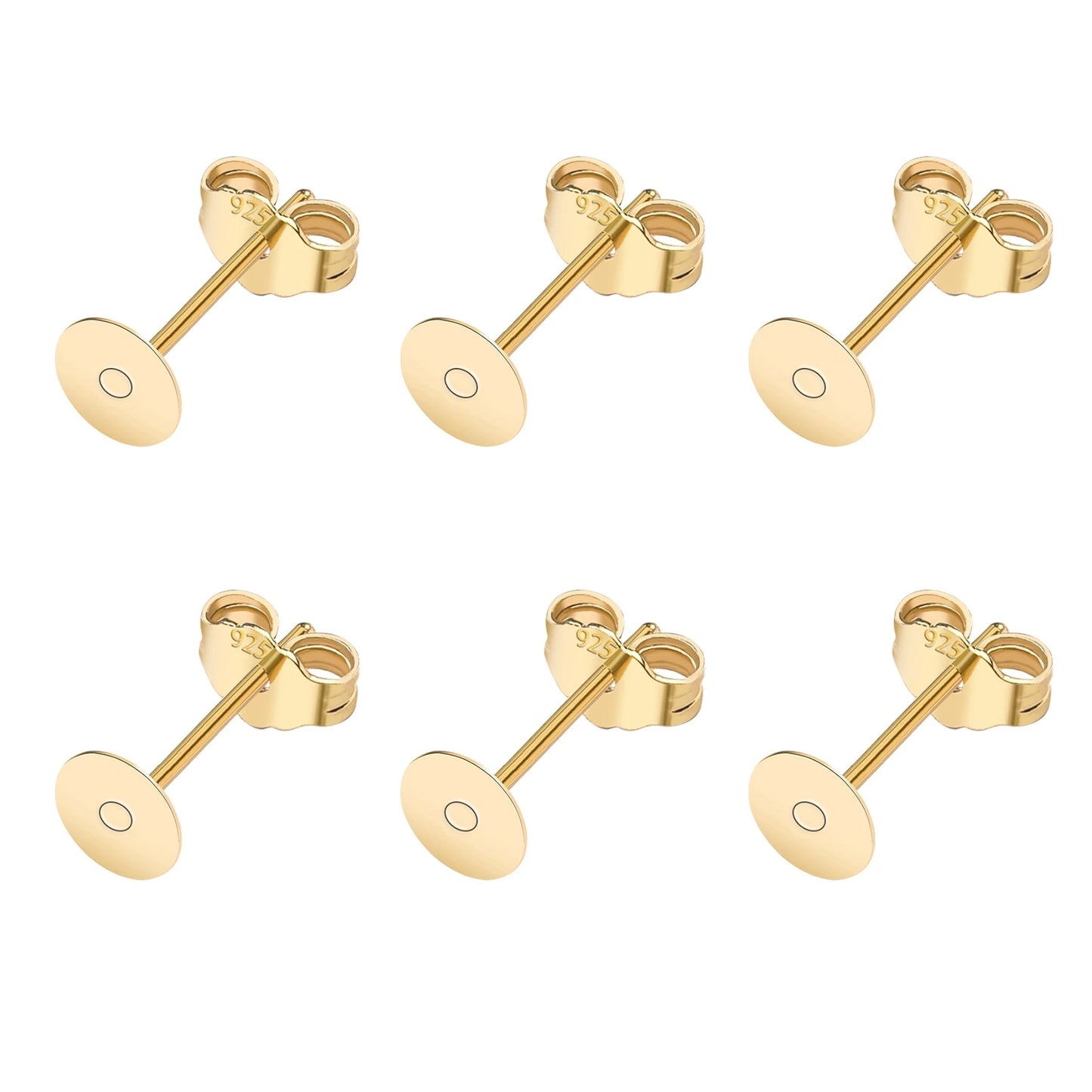 925 Silver Earring Studs Blank Post Base Pins