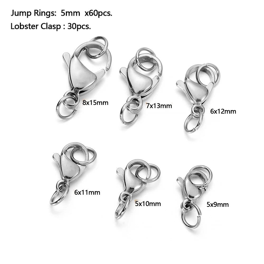 YouYoung Stainless Steel Lobster Claw Clasps And Jump Rings Set