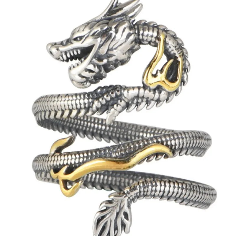 Ring Dragon Open Ring 925 Sterling Silver