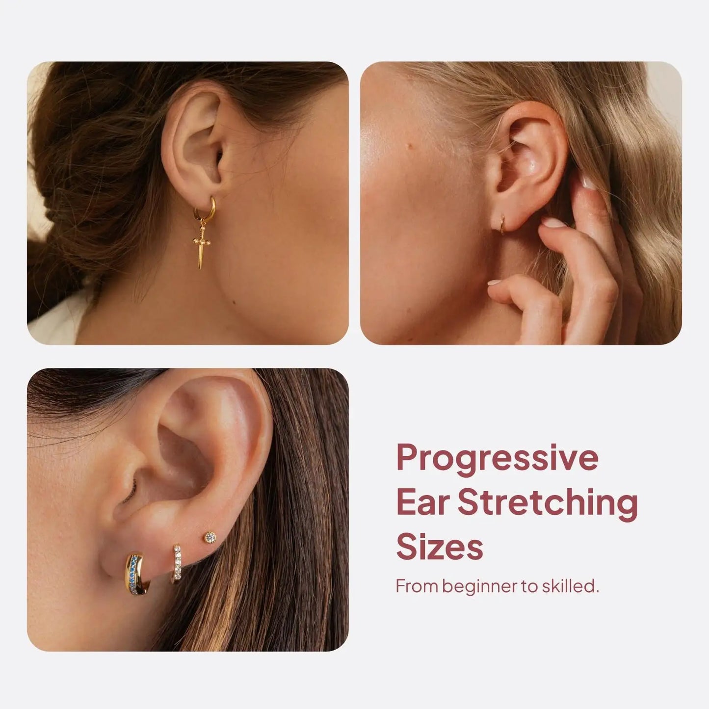 Ear Gauges Stretching Kit For Flesh Tunnels
