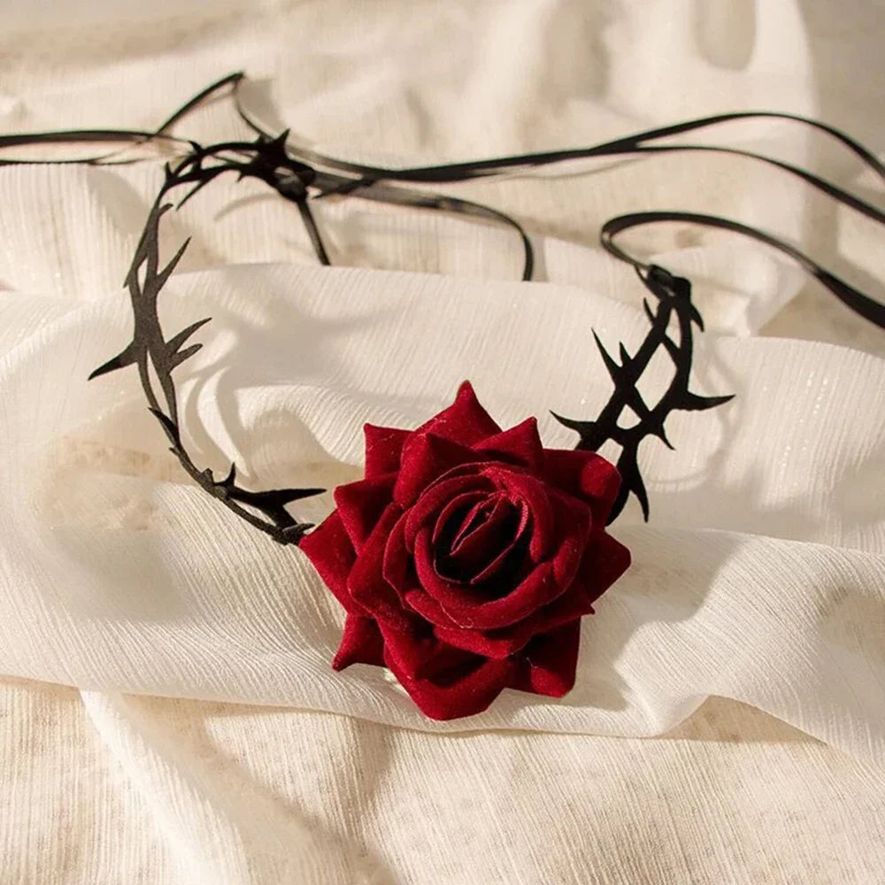 Necklace Rose Thorn Lace Choker Necklace