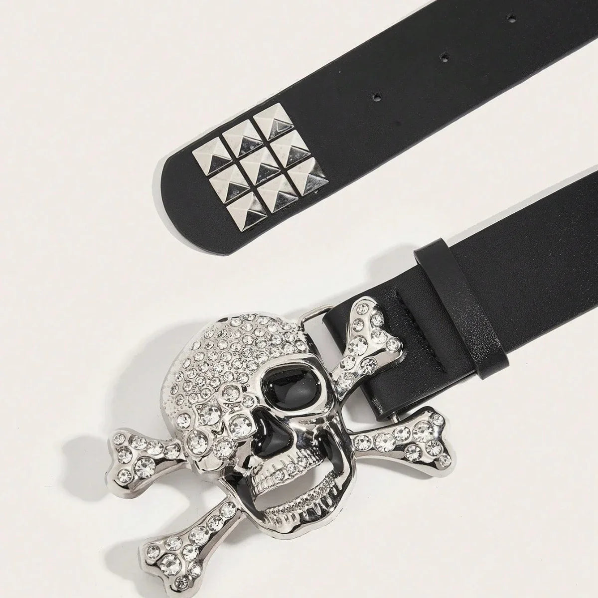 Buckle Belt Skull PU Leather Decorative