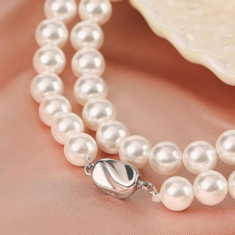 Pearl Necklace Set For Women Three Piece Jewelry With Earrings