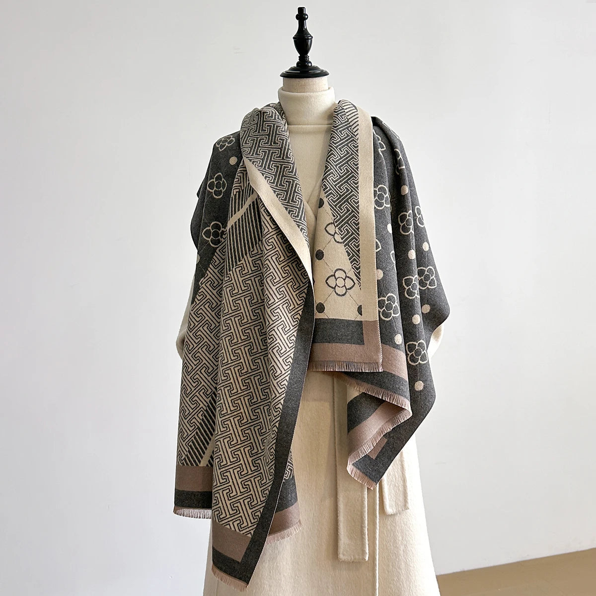 Cashmere Faux Scarf Thick Luxury Shawl