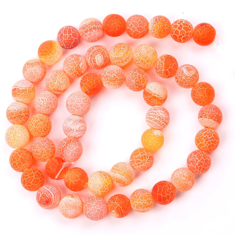 Stone Beads For Jewelry Making Natural Frost Cracked