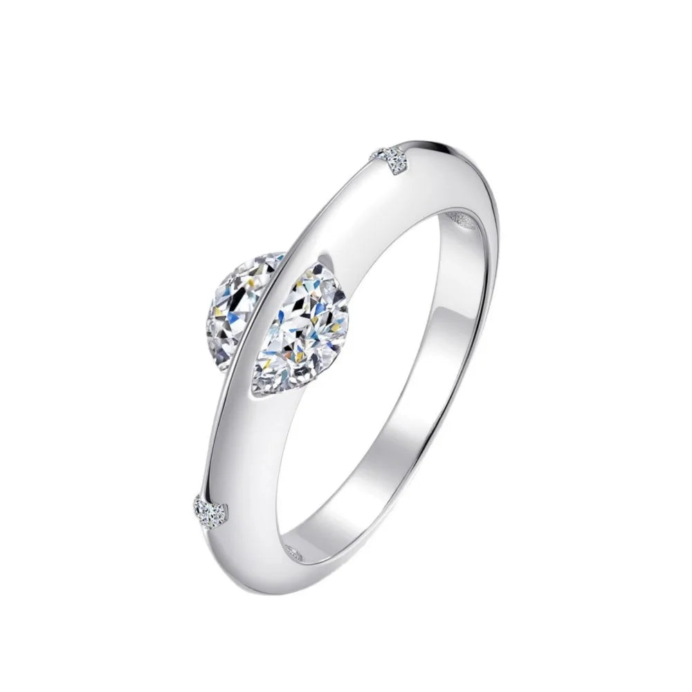 Ring Silver Star Rotatable diamond