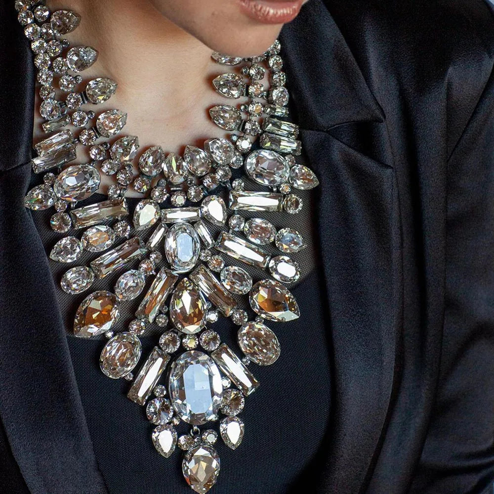 Necklace Choker Rhinestone Geometric Collar