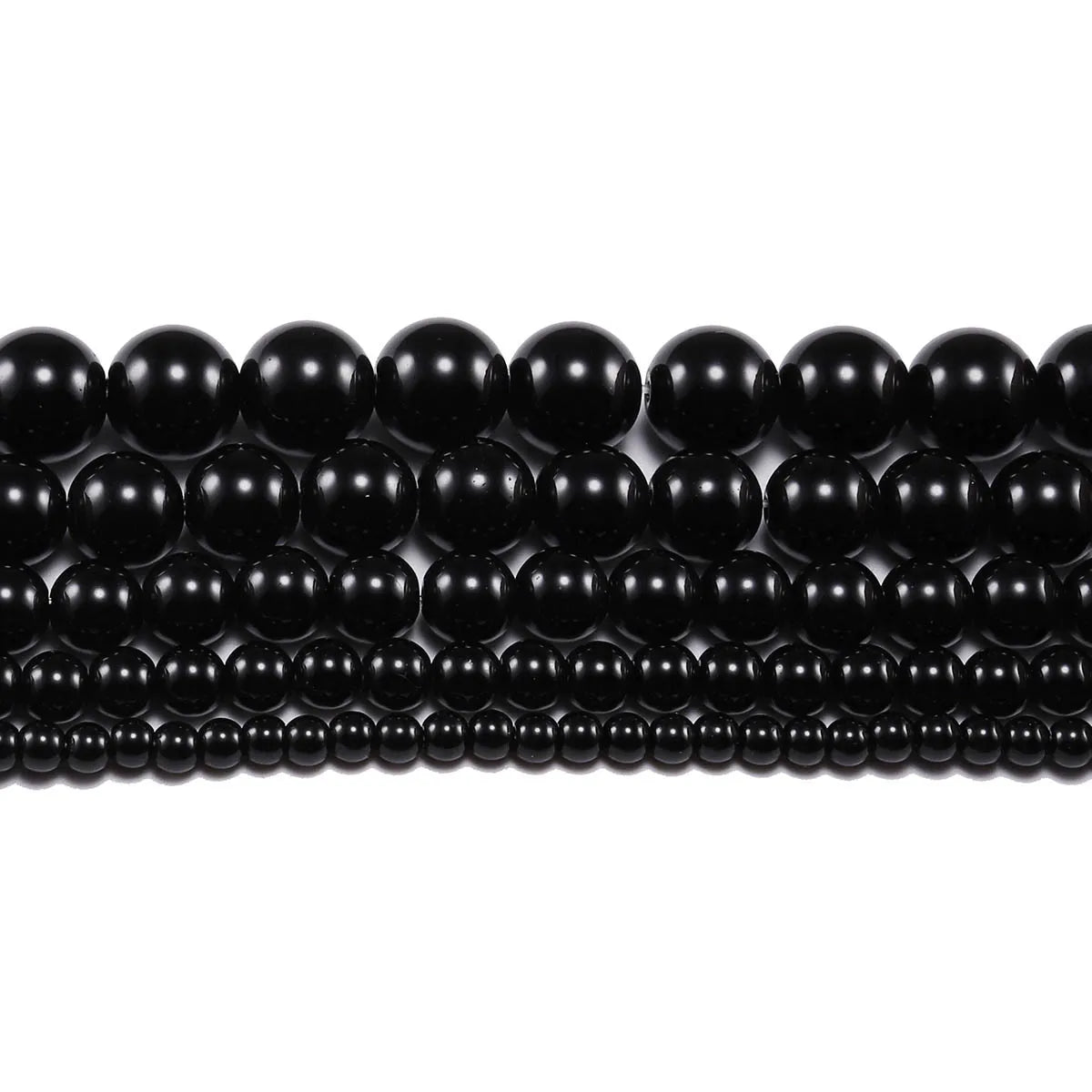 Black Agate Beads for Jewelry Making Round Beads