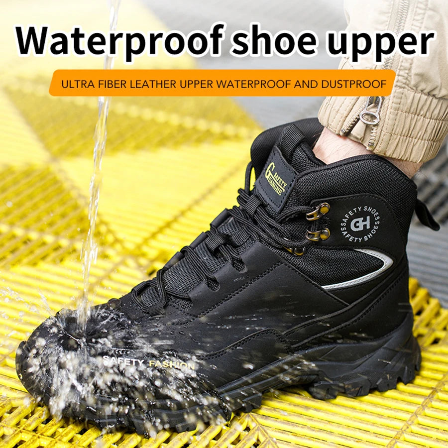 Men's Safety Shoes Steel Toe Anti Puncture Work Boots