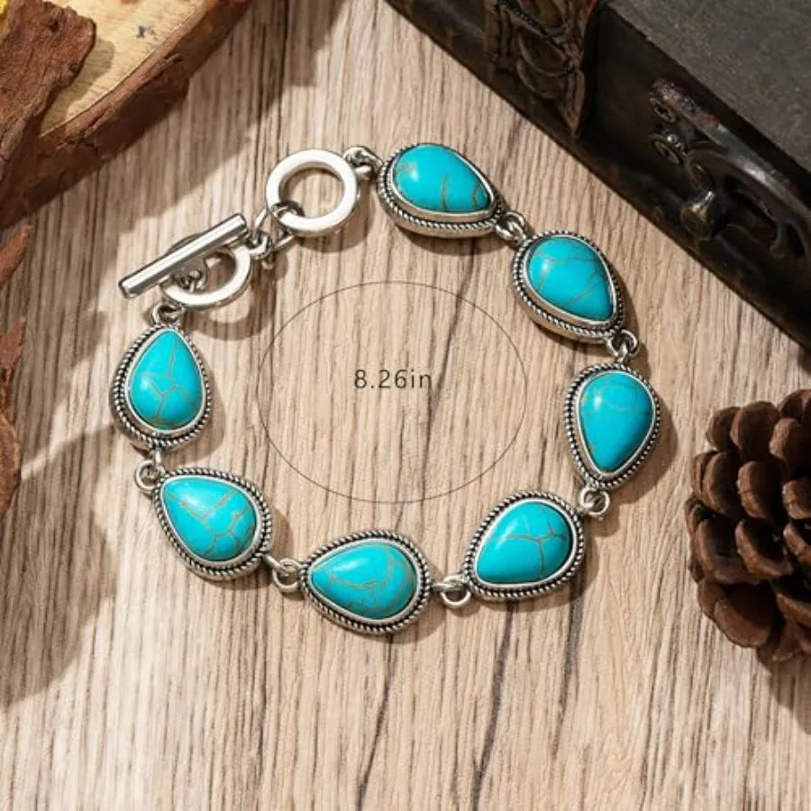 Western Navajo Jewelry Set for Women Necklace Earrings Bracelet Ring