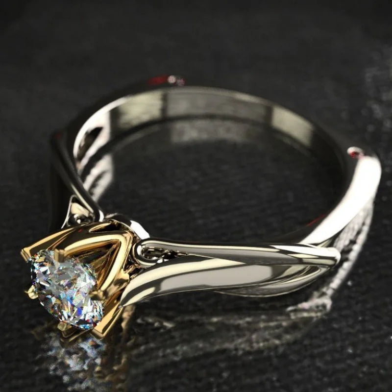 Ring Moissanite Pure 18K Gold Ring Natural Gemstones