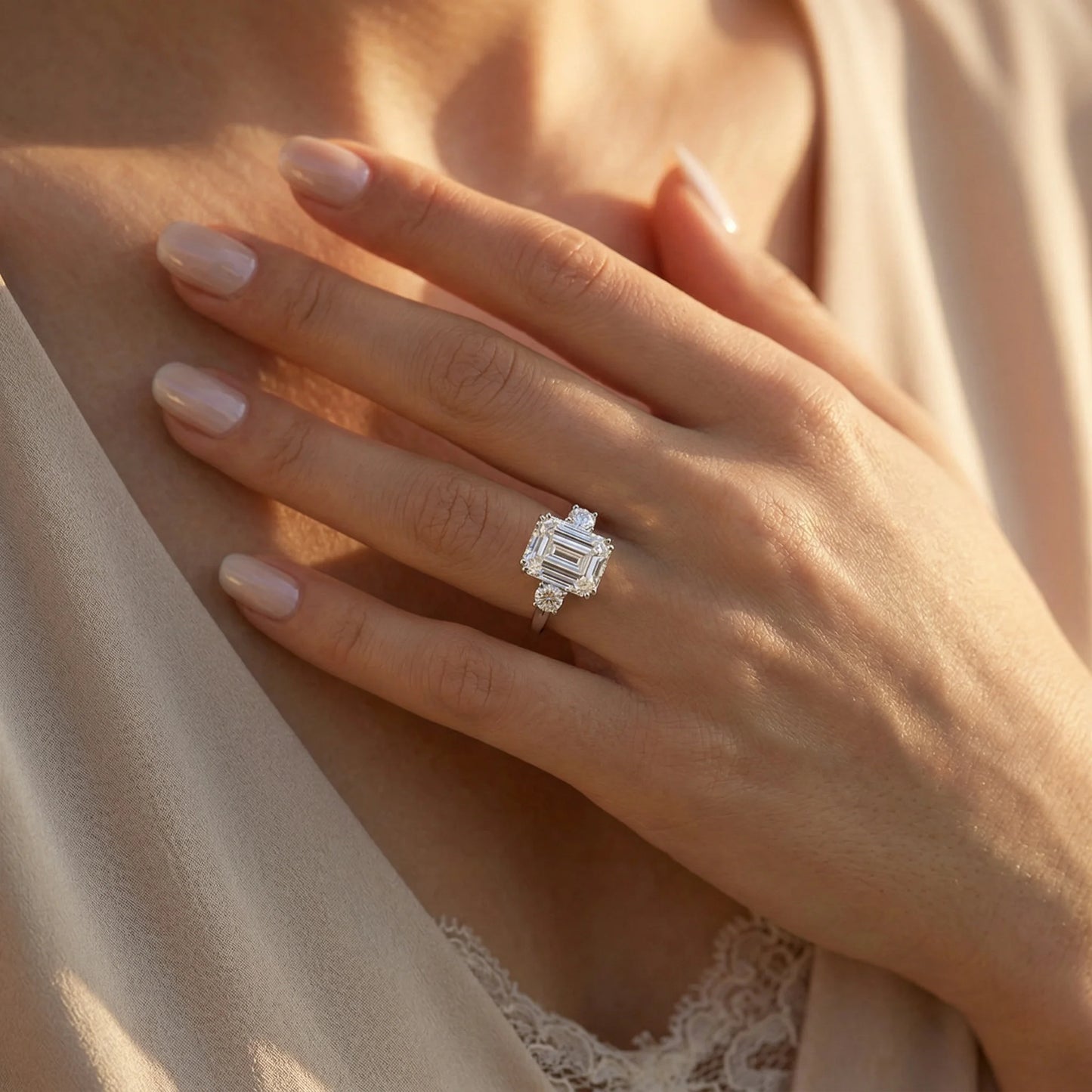 Moissanite Ring 925 Sterling Silver