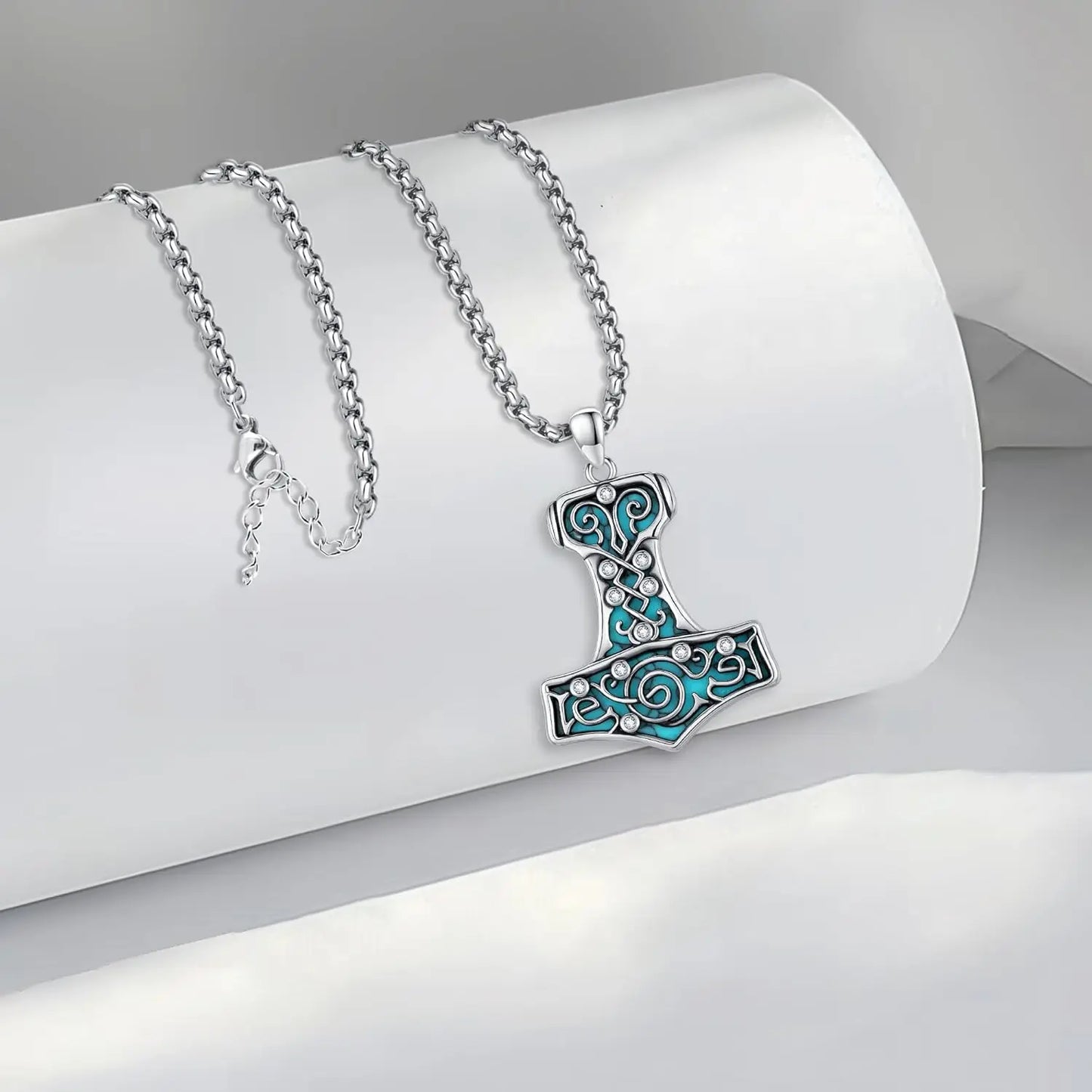 Thor Hammer Pendant 925 Sterling Silver Necklace