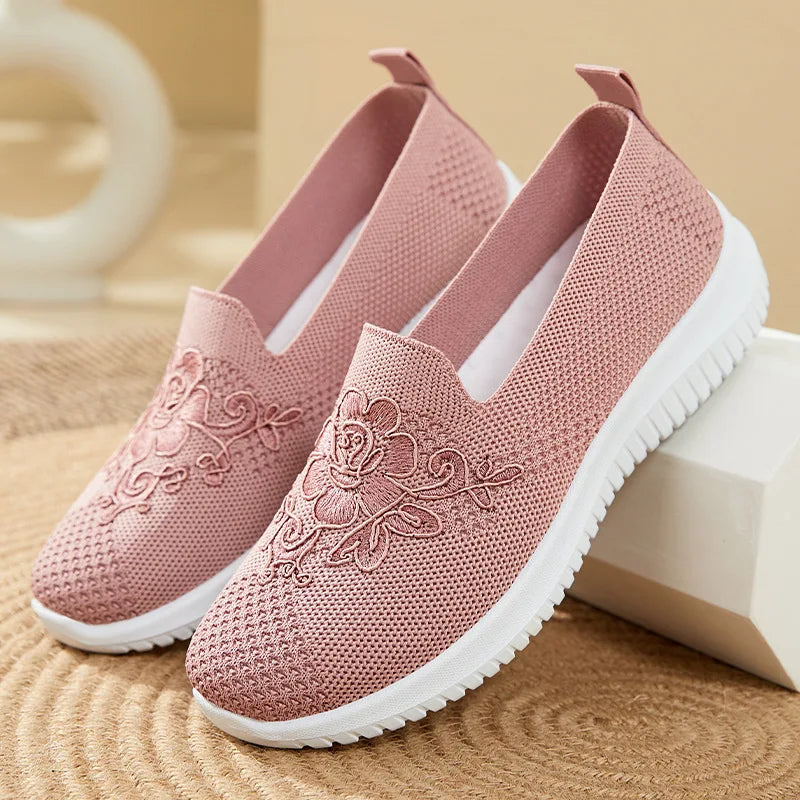 Women Breathable Mesh Flat Shoes Slip On Casual Loafers