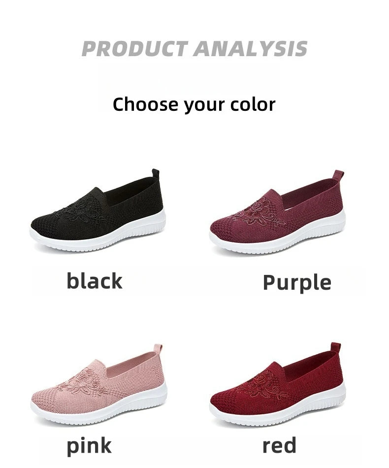 Women Breathable Mesh Flat Shoes Slip On Casual Loafers