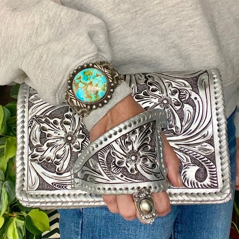 Handbag Leather Flexible compact