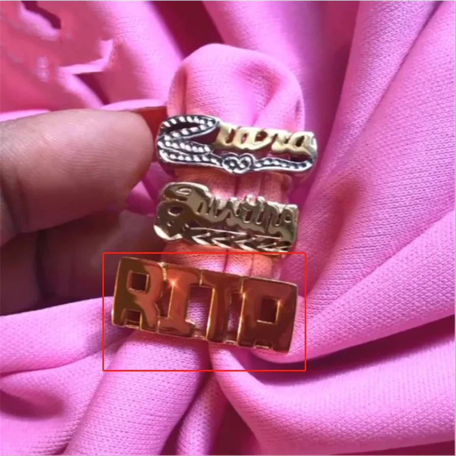 Ring Double Layer Custom Letter Jewelry