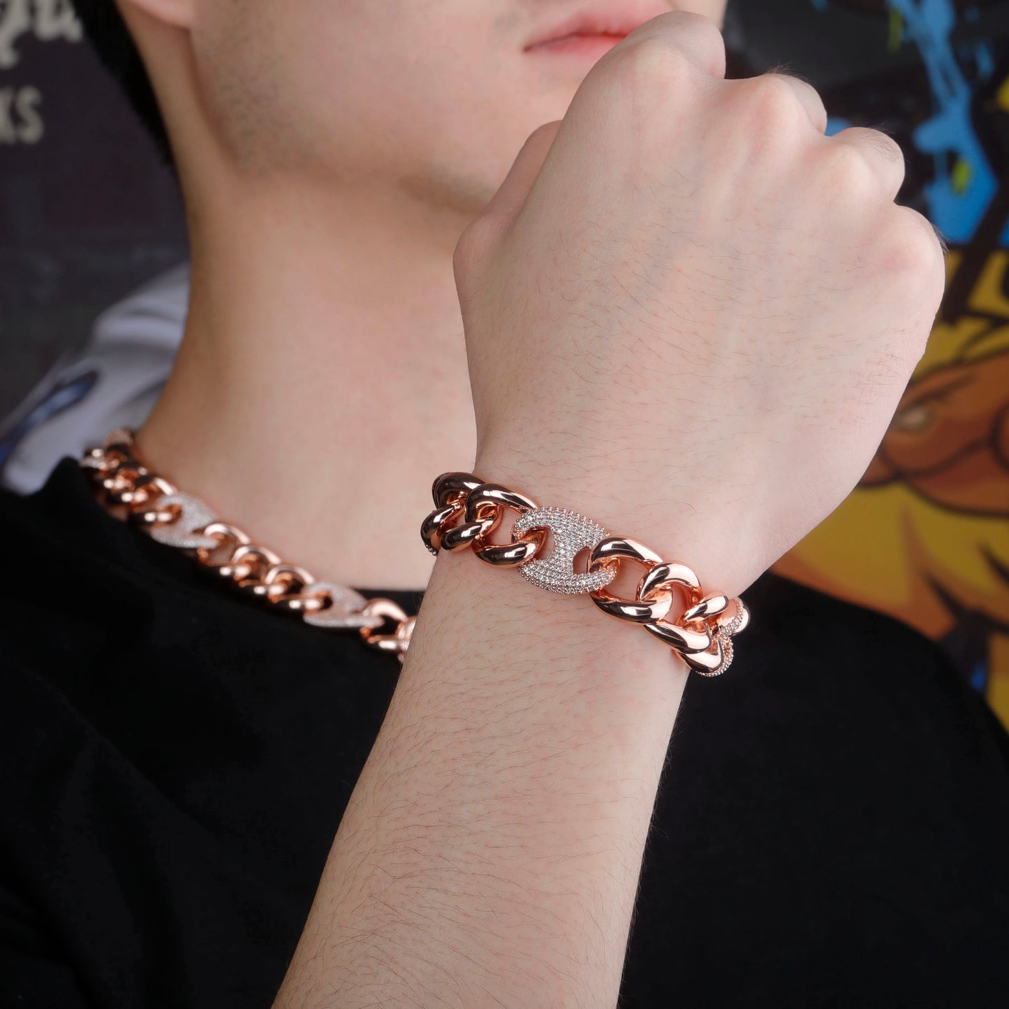 Bracelet Box Buckle Cubic Zirconia