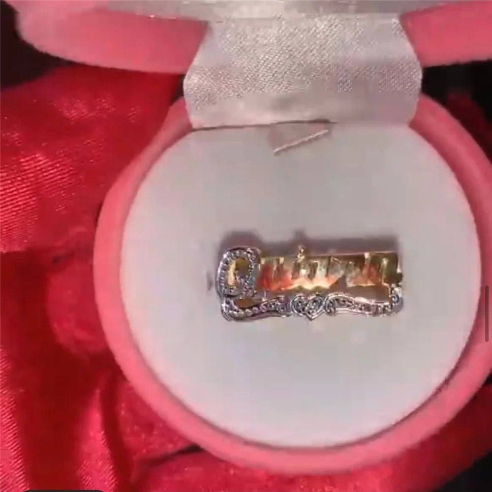 Ring Double Layer Custom Letter Jewelry