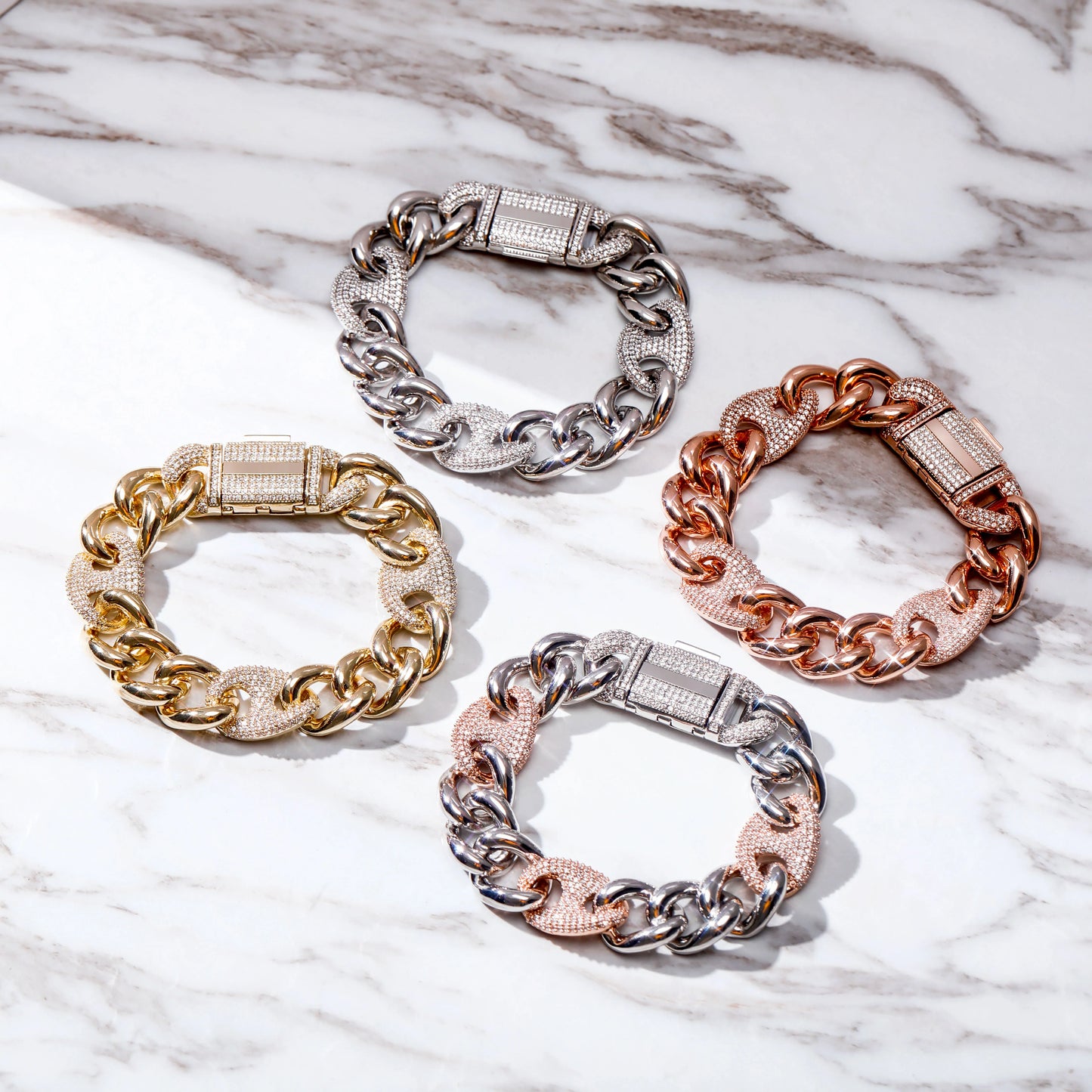 Bracelet Box Buckle Cubic Zirconia