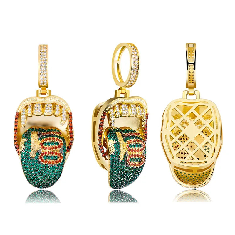 TOPGRILLZ Mens Virgin Mary Hip Hop Pendant Cubic Zirconia