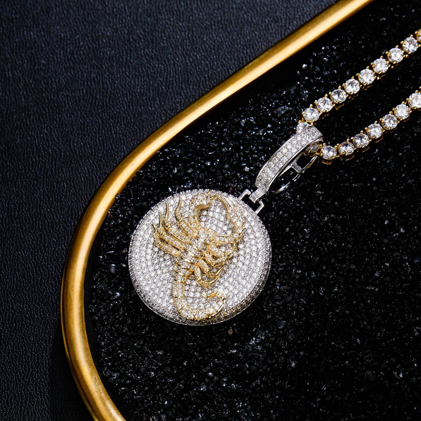 TOPGRILLZ Mens Virgin Mary Hip Hop Pendant Cubic Zirconia