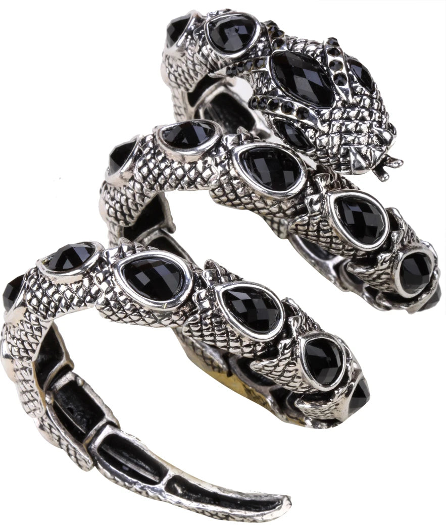 Stretch Snake Bracelet Armlet Cuff For Women Crystal Bangle Plated