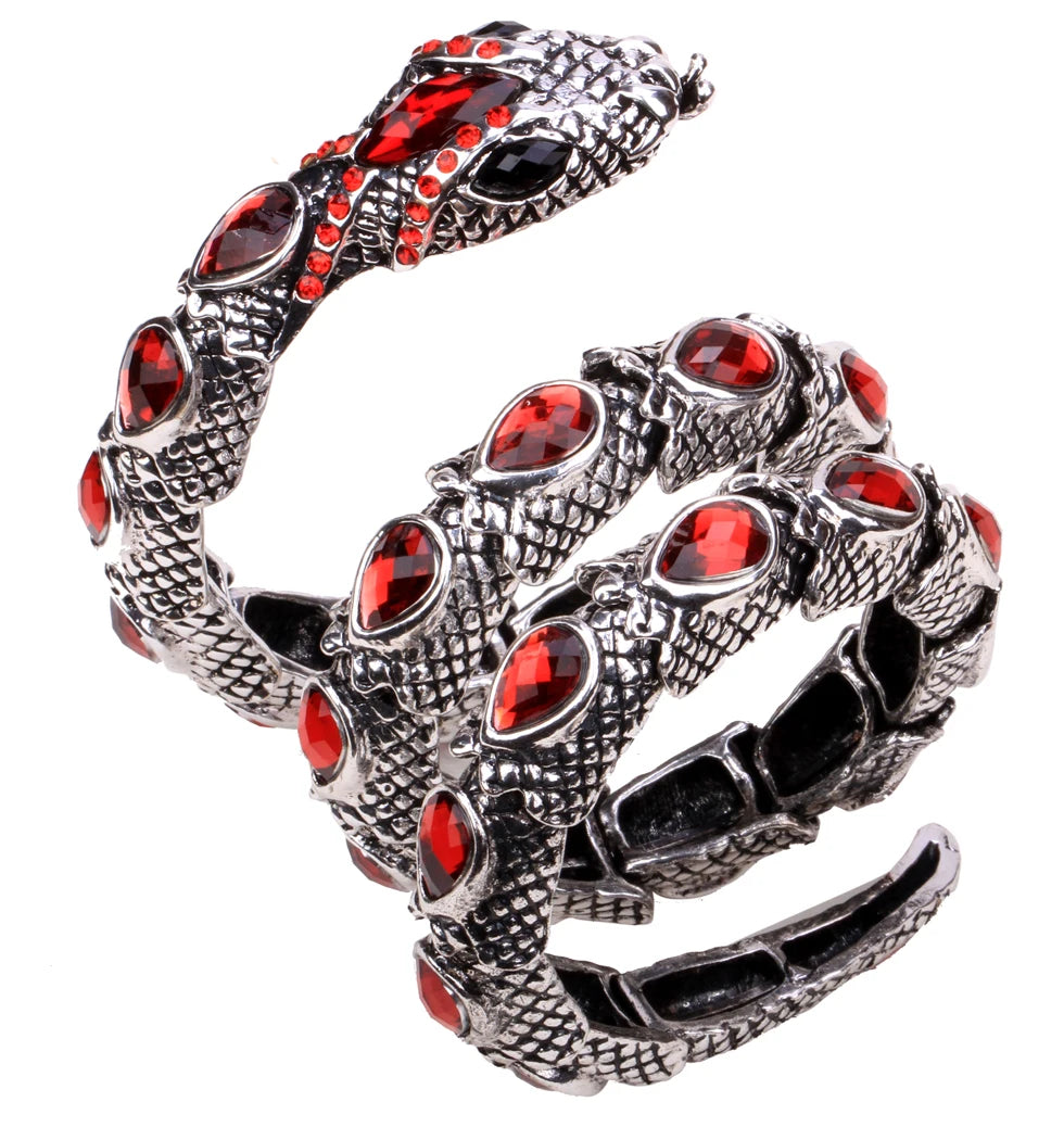 Stretch Snake Bracelet Armlet Cuff For Women Crystal Bangle Plated