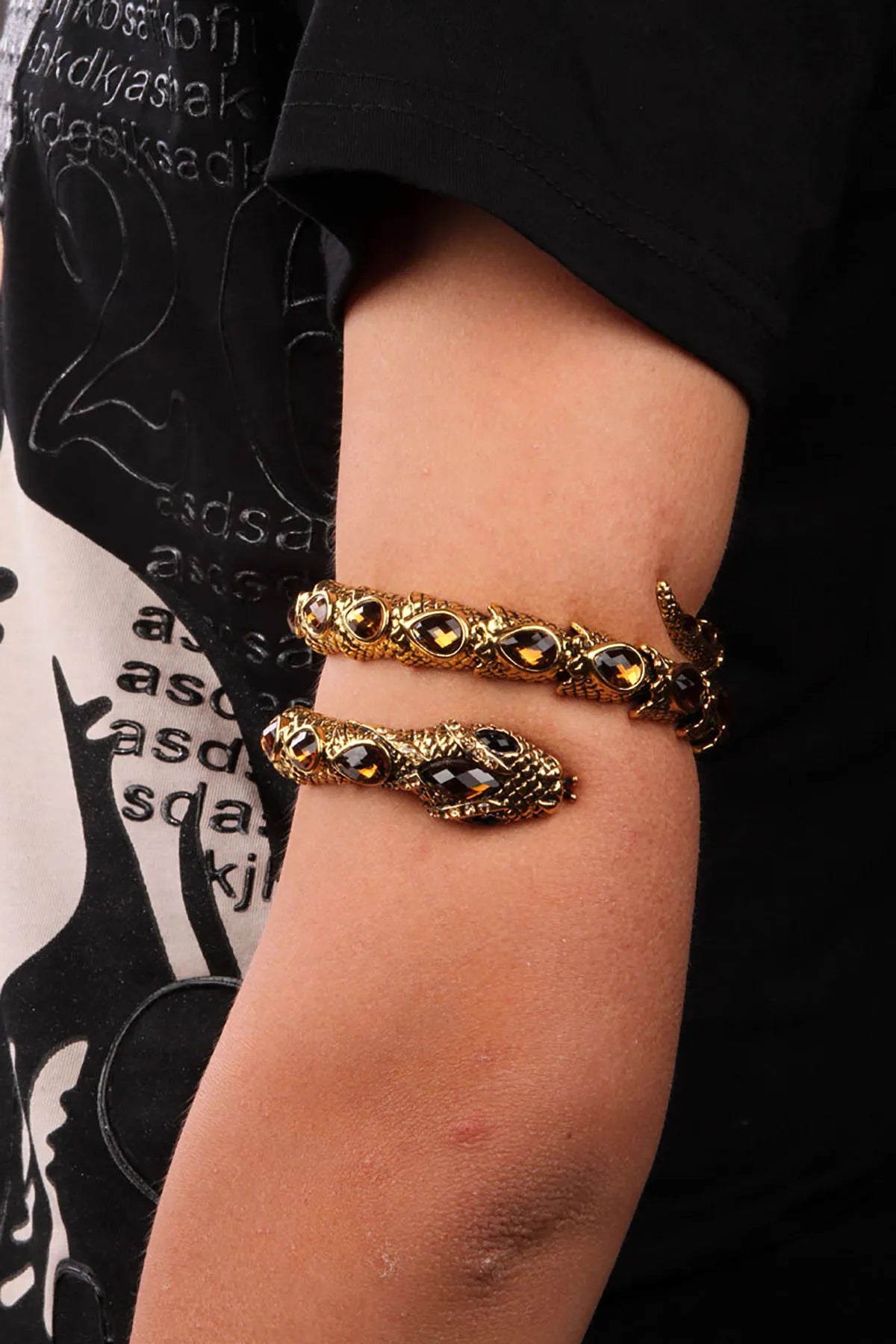 Stretch Snake Bracelet Armlet Cuff For Women Crystal Bangle Plated