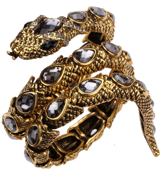 Stretch Snake Bracelet Armlet Cuff For Women Crystal Bangle Plated