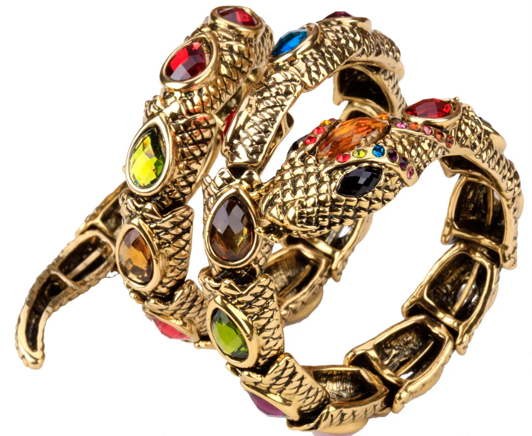 Stretch Snake Bracelet Armlet Cuff For Women Crystal Bangle Plated