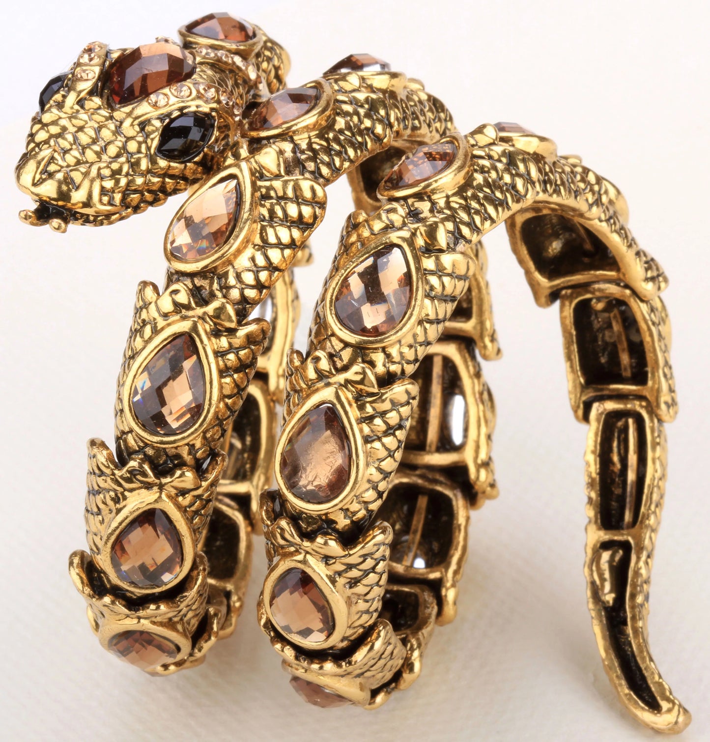 Stretch Snake Bracelet Armlet Cuff For Women Crystal Bangle Plated