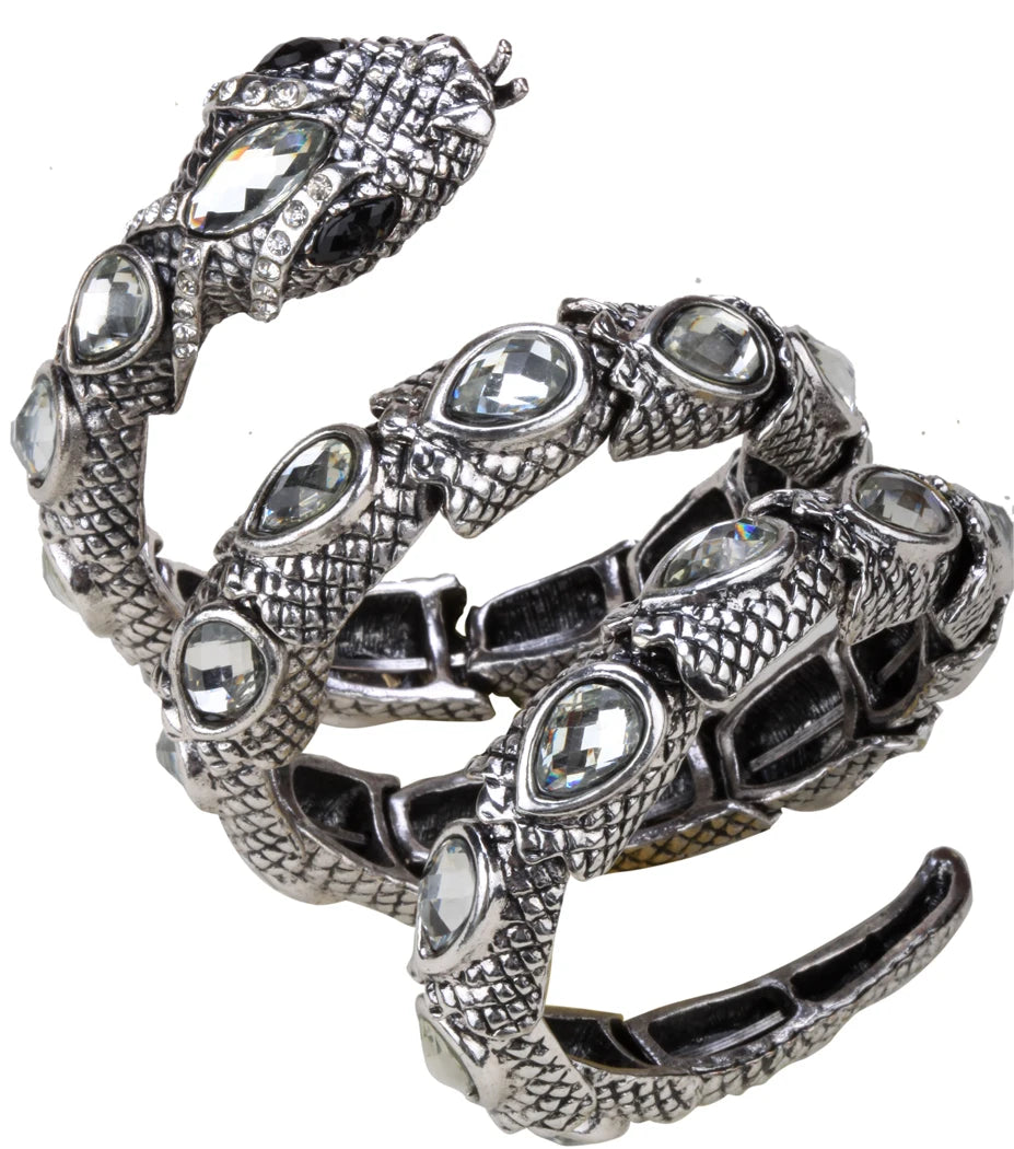 Stretch Snake Bracelet Armlet Cuff For Women Crystal Bangle Plated